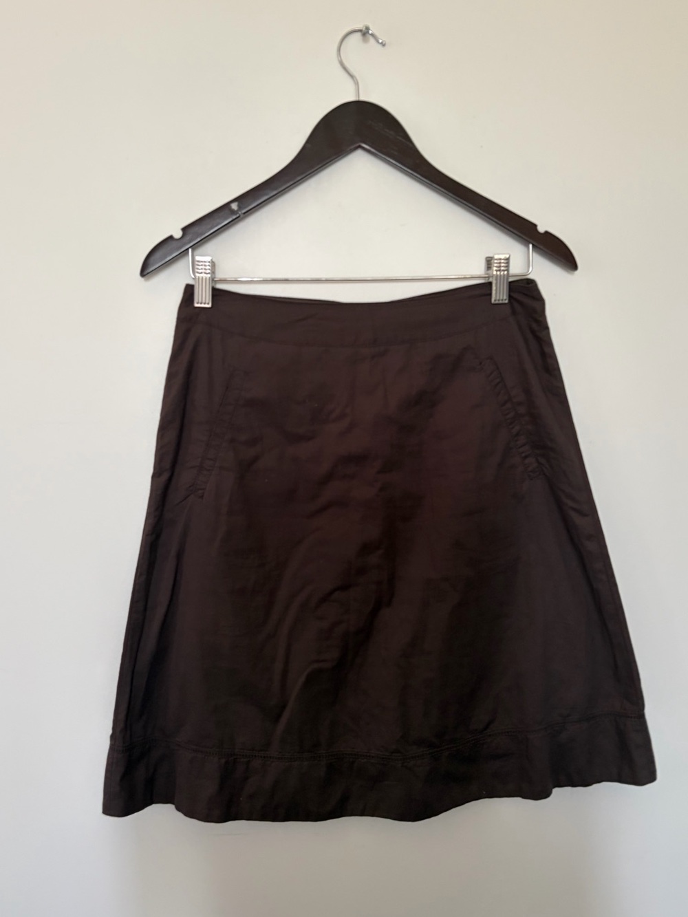 M0851 Brown Cotton A-Line Skirt Made in Canada - XXS - Picture 8 of 9
